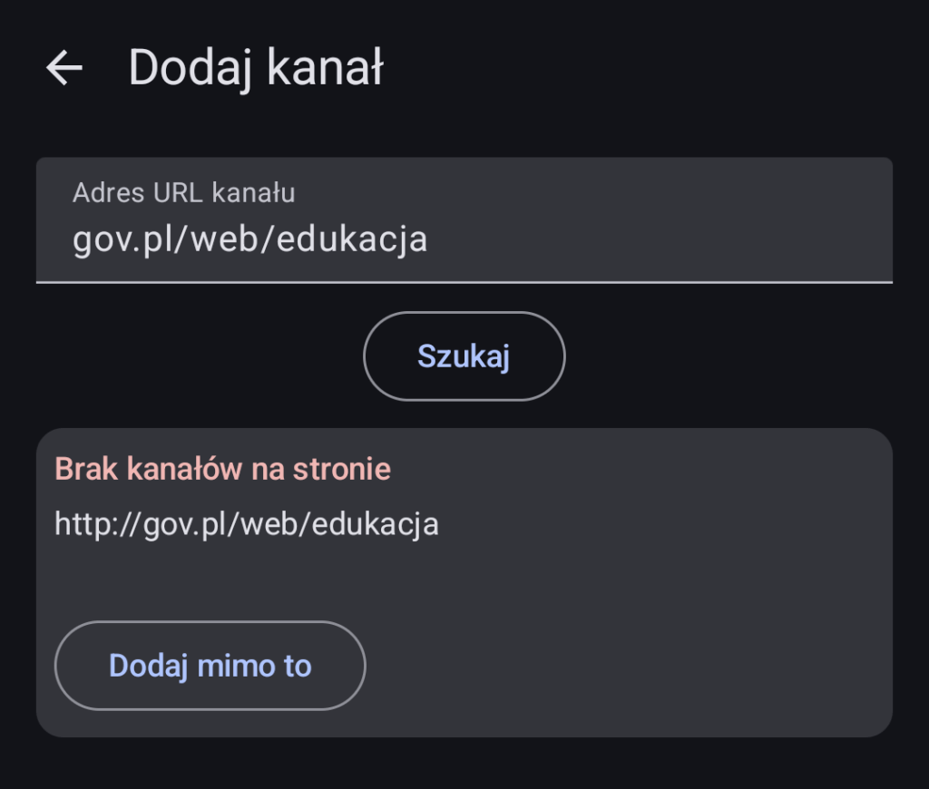 brak kanału RSS Ministerstwa Edukacji Narodowej